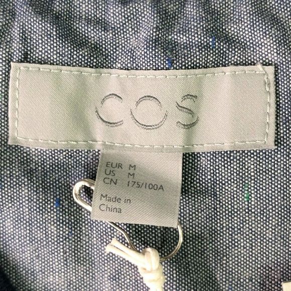 COS Collection of Style Men Size Medium Blue Button Front Bomber Style Shirt NWT - Picture 6 of 7